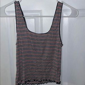 American Eagle Soft&Sexy Tank Top- Lettuce Edge- red/white/blue